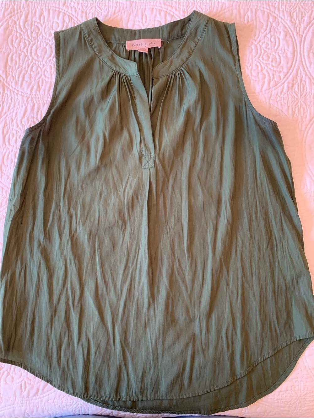 Philosophy Forest Green Sleeveless Blouse, medium
